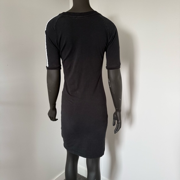 Adidas Originals 3-Stripes Bodycon T-Shirt Dress – Black – Size M (US 14) - Picture 4 of 8